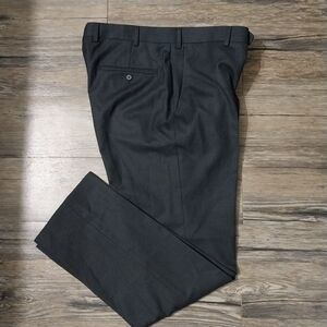 Charles Tyrwitt Slim Fit Flat Front Wool Dress Pants Mens 36x29 Charcoal Black